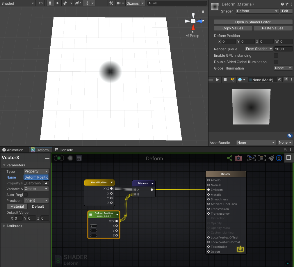 Dynamic Deform Shader - Demo of first nodes
